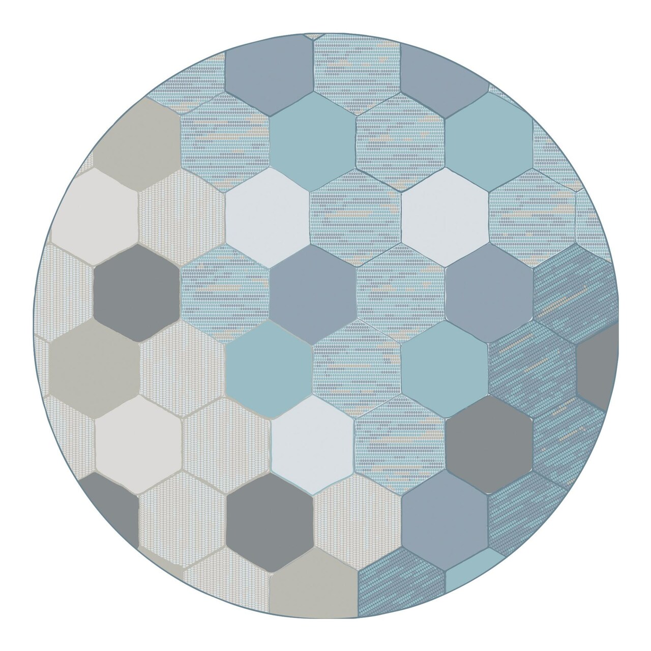 Kaplan Early Learning Company Sense of Place 5' Round Carpet - Blue